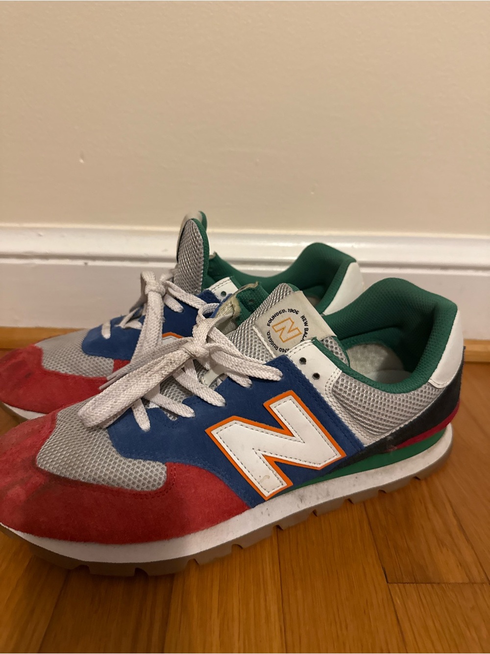 Men’s Multi-Color Athletic Sneakers - Green/Blue/Red
